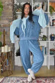 Terry B Lantern Sleeve Sweatshirt Denim